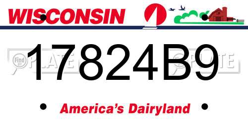 17824B9 Wisconsin License Plate