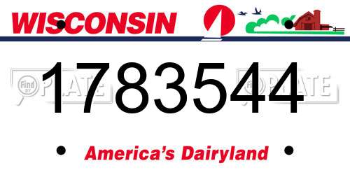 1783544 Wisconsin License Plate