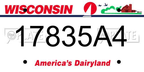 17835A4 Wisconsin License Plate