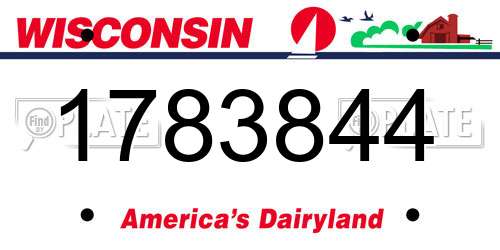 1783844 Wisconsin License Plate