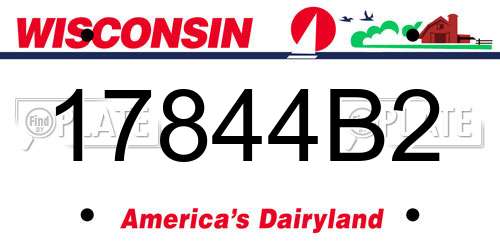 17844B2 Wisconsin License Plate