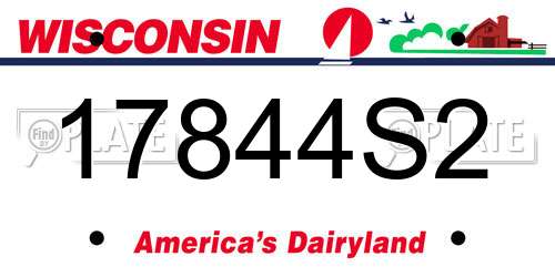 17844S2 Wisconsin License Plate
