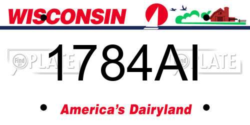 1784AI Wisconsin License Plate