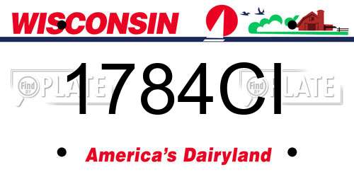 1784CI Wisconsin License Plate