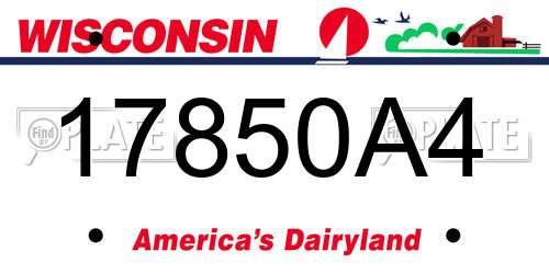 17850A4 Wisconsin License Plate