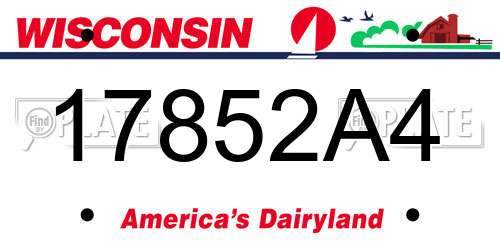 17852A4 Wisconsin License Plate