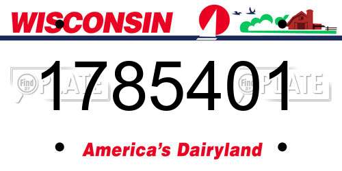 1785401 Wisconsin License Plate