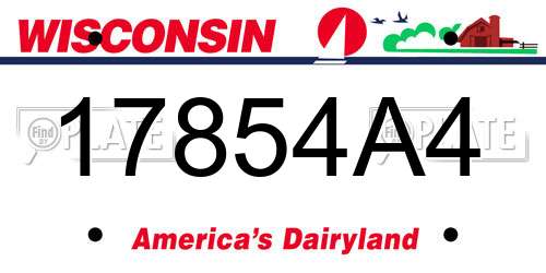 17854A4 Wisconsin License Plate