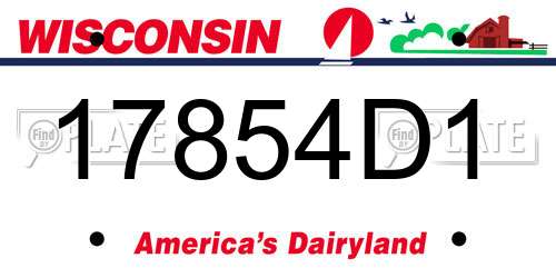 17854D1 Wisconsin License Plate