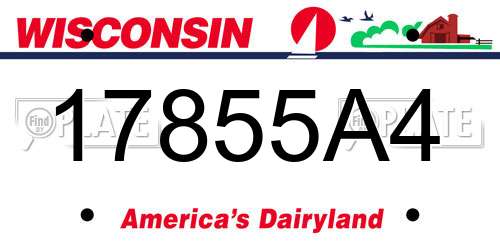 17855A4 Wisconsin License Plate