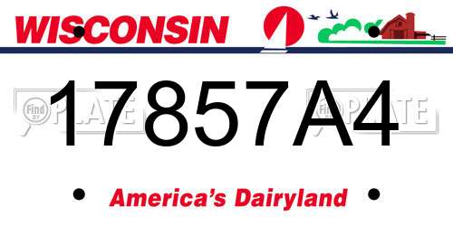 17857A4 Wisconsin License Plate
