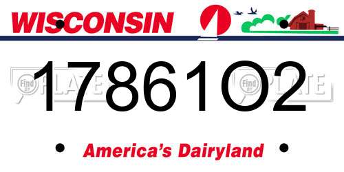 17861O2 Wisconsin License Plate