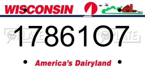 17861O7 Wisconsin License Plate