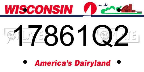 17861Q2 Wisconsin License Plate