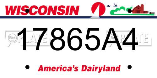 17865A4 Wisconsin License Plate