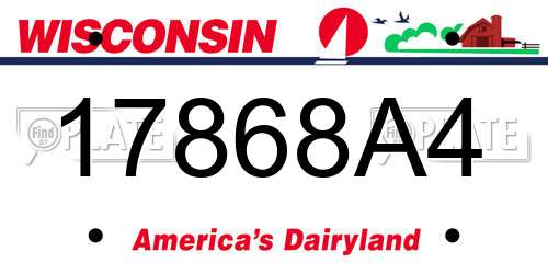 17868A4 Wisconsin License Plate