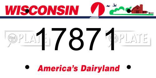 17871 Wisconsin License Plate