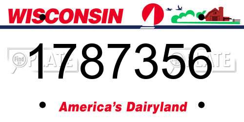 1787356 Wisconsin License Plate