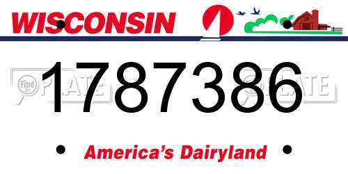 1787386 Wisconsin License Plate
