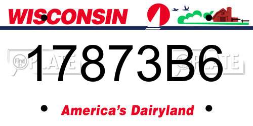 17873B6 Wisconsin License Plate