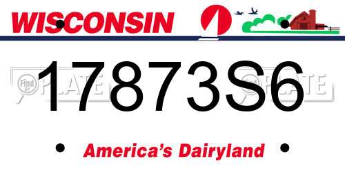 17873S6 Wisconsin License Plate