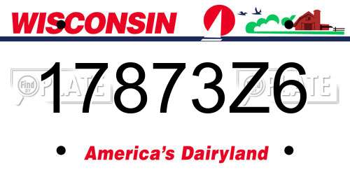 17873Z6 Wisconsin License Plate