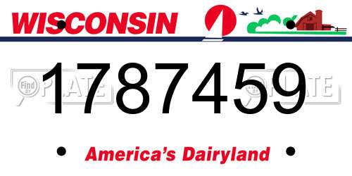 1787459 Wisconsin License Plate