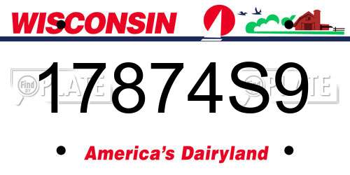 17874S9 Wisconsin License Plate