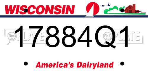 17884Q1 Wisconsin License Plate