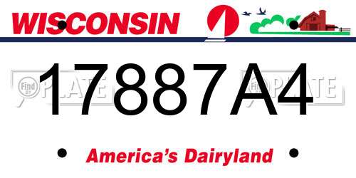 17887A4 Wisconsin License Plate