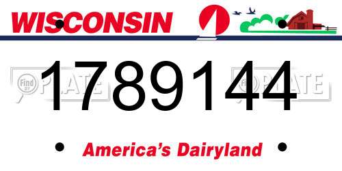 1789144 Wisconsin License Plate