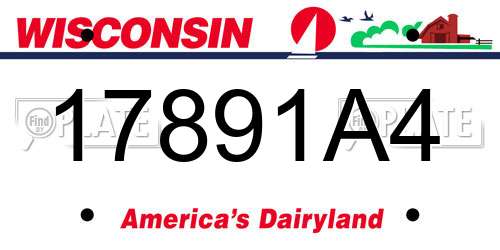 17891A4 Wisconsin License Plate