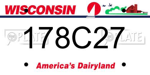 178C27 Wisconsin License Plate