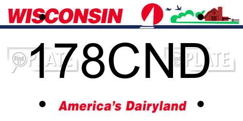 178CND Wisconsin License Plate