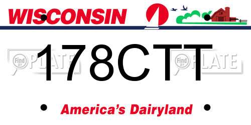 178CTT Wisconsin License Plate