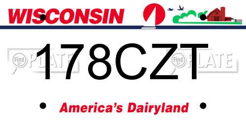178CZT Wisconsin License Plate