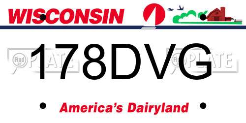 178DVG Wisconsin License Plate