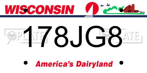178JG8 Wisconsin License Plate