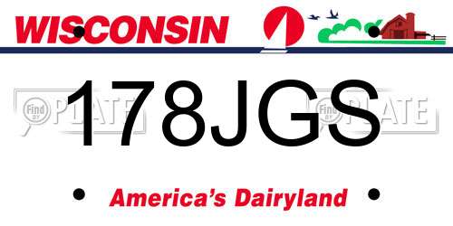 178JGS Wisconsin License Plate
