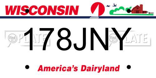 178JNY Wisconsin License Plate