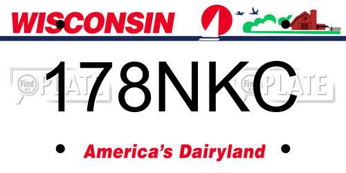 178NKC Wisconsin License Plate