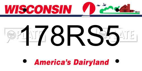 178RS5 Wisconsin License Plate