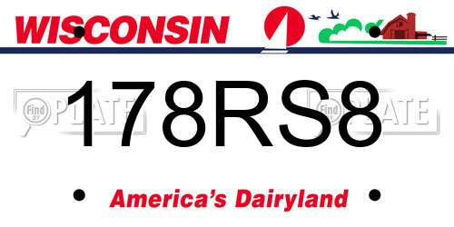178RS8 Wisconsin License Plate