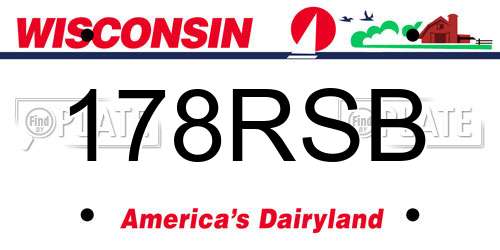 178RSB Wisconsin License Plate
