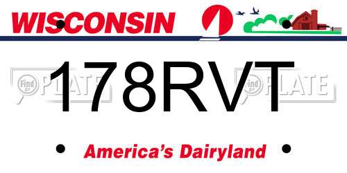 178RVT Wisconsin License Plate
