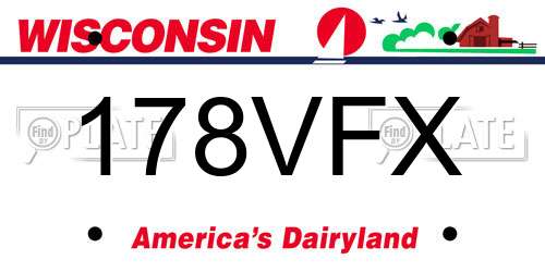 178VFX Wisconsin License Plate