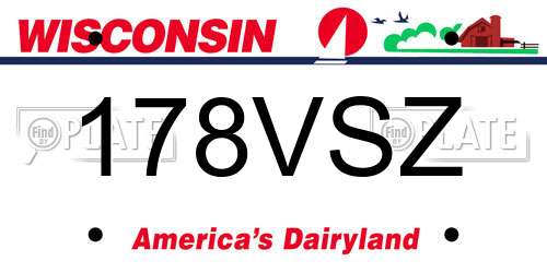 178VSZ Wisconsin License Plate