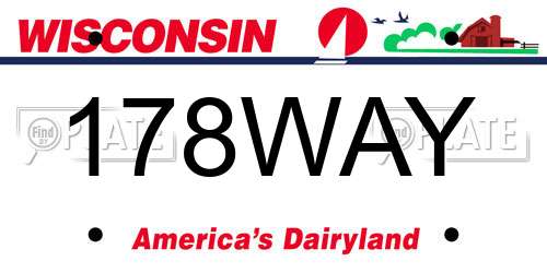 178WAY Wisconsin License Plate