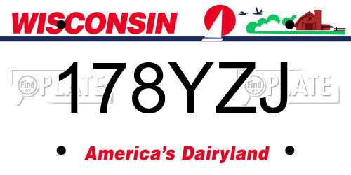178YZJ Wisconsin License Plate