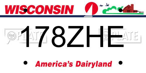 178ZHE Wisconsin License Plate